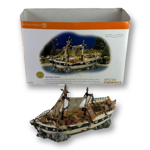 Department 56 The Spooky Schooner Halloween Snow Village - Picture 1 of 11